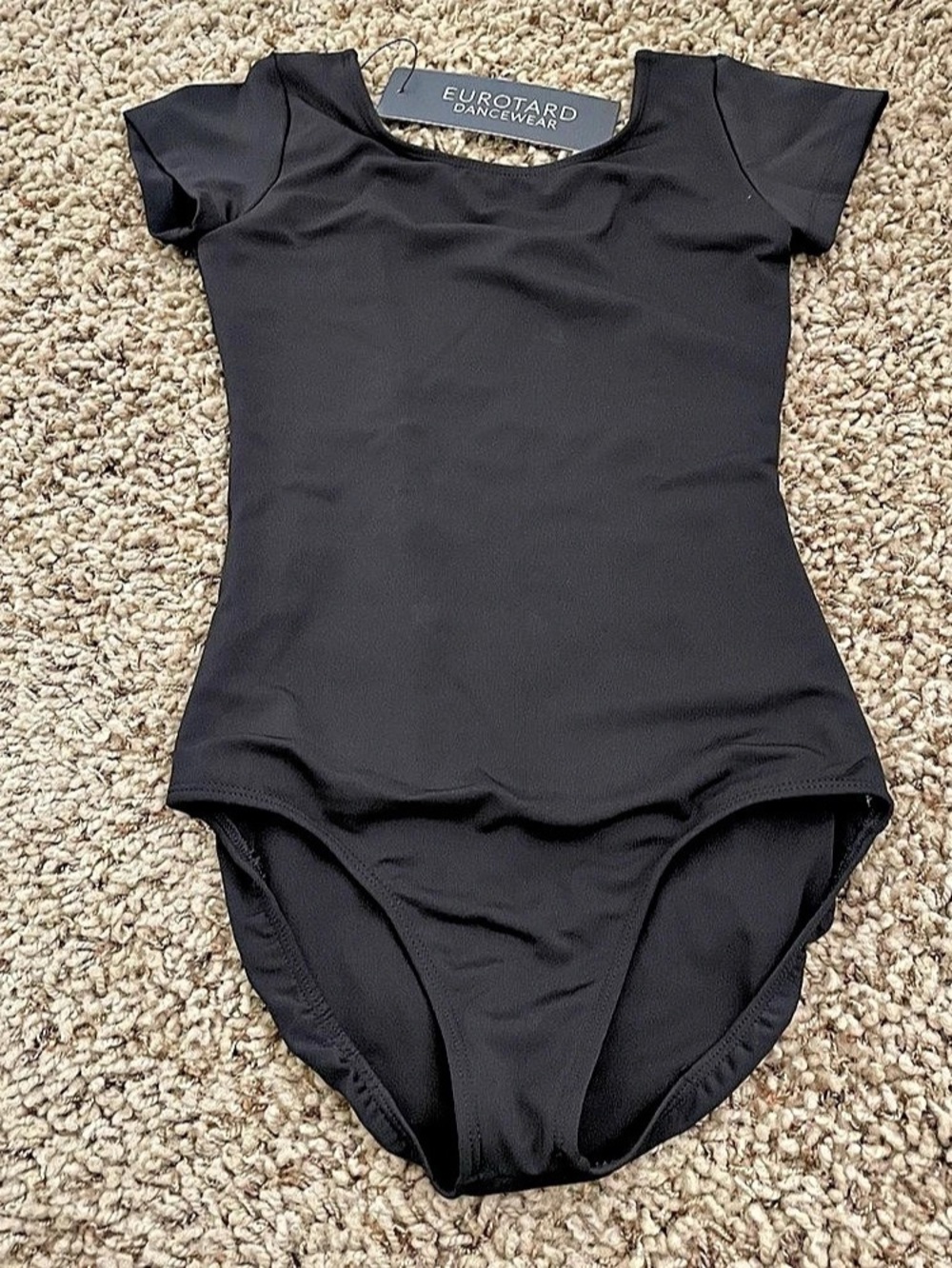 Eurotard Adult Short Sleeve Ballet Leotard Black Small